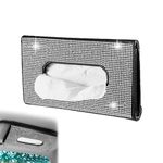 1 PCS Sparkling Car Visor Tissue Holder, Sparkling Diamond Car Visor Tissue Holder, Bling Leather Car Visor Tissue Holder, Glitter Tissue Box for Car Sun Visor for Men Women