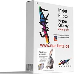 Start - 100 fogli DIN A4 115g/m² carta fotografica lucida, ultra sottile, riproduzione dei colori brillanti, completamente impermeabili e resistenti allo sbiadimento,molto bianco