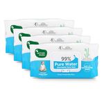Mother Sparsh Unscented 99% Pure Water (Unscented) Baby Wipes, 72 Baby Wipes, Blue (Pack of 4)