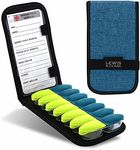 Lewis N. Clark Magnetic Folding Pill Organizer Supplement Case for OTC Medicine, Prescription Vitamins-14 Slots, Turquoise