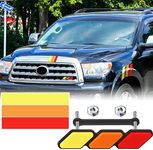 Tallew 4 Sets Tri Color Grille Badge Emblem Classic Retro Tri Color Stripe Decal Sticker Decoration Car Truck Label Compatible with Toyota 4Runner Tacoma Tundra Rav4 Highlander, Yellow Orange Red