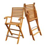 Casino Bar Chair (2pcs/Pack), Golden Teak