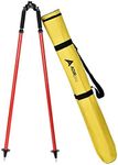 AdirPro Leveling Rotary Prism Pole Bipod - Heavy Duty Rotary Bipod - Accurate Surveying Measurements - Ergonomic Design (Yellow)