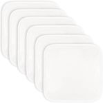 Comfy Cubs Organic Rayon Made from Bamboo Baby Washcloths, 6 Pack, Ultra-Soft Organic Fabric, Gentle on Sensitive Skin for Face and Body, Plush, Super Absorbent for Girls and Boys (White Trim)