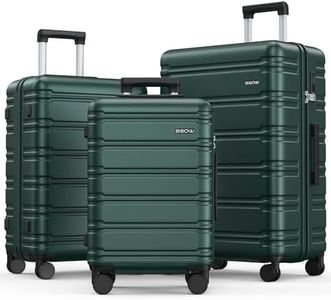 BEOW Luggage Sets 3 Piece Hardside Expandable Suitcase Set with Spinner Wheels Durable Lightweight Luggage with TSA Lock (ArmyGreen, 20in/24in/28in)