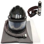 Sandblaster Helmet Safe Air Feed Sand Blast Helmet Shoulder Protective Sand Blast Hood Protector Sandblasting Thermostat 5 Pieces Outer Lenses (Black)