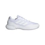 adidas Mens Gamecourt 2.0 Tennis Shoes Sneaker, White/White/Matte Silver, 8 US