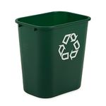 Rubbermaid Commercial Deskside Recycler, Green, Medium, FG295606GRN