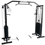 GYM MASTER 180kg Cable Crossover Machine With Upgraded Swivel Pulleys and Pull Up Chinning Bar - Black