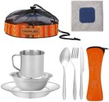 Camping Cutlery Set, 8 Piece Stainl