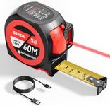 SENDA 3-in-1 Laser Tape Measure - 197Ft Rechargeable Laser Measuring Tape with 20 Data Storage & 16Ft Self-Locking Measuring Tool with Magnetic Hook - Pythagorean, Area, Volume, Ft/Ft+in/in/M Unit