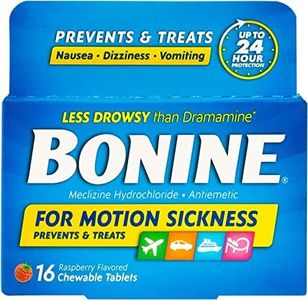 Bonine Raspberry Chewable Tablets for Motion Sickness, 16 (2 Pack), 16 Count (Pack of 2)