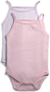 Feathers Baby Girls 100% cotton super soft One-piece Bodysuits 2-Pack