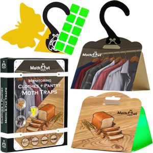 MothOut 12-Pack Moth & Fly Traps – Clothes, Pantry, Carpet, Glowing Pads