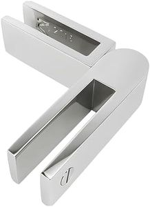 Brixwell Glass-to-Glass Bracing Clamp Adjustable Type, Duplex 2205 Stainless Steel, Polished Stainless Steel Finish, Fits 3/8" to 1/2" Tempered Panels, 6-1/2" Overall Length, 90 to 180 Degree Range