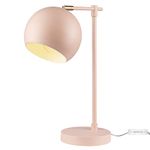 Globe Electric 52285 Hannah 18" Desk Lamp, Matte Pink, Brass Pivot Joint, in-Line On/Off Rotary Switch