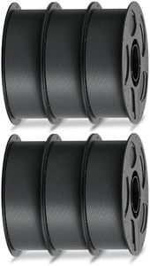 ANYCUBIC PLA Filament 1.75mm Bundle, 3D Printer Filament 1.75mm Dimensional Accuracy +/- 0.02mm, 1KG Spool (2.2 lbs), 6KG Gray