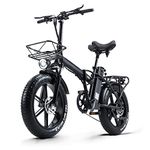 CEAYA Electric Bikes for Adults 20" Electric Folding Bike Fat Tyre E bike with 48V20AH Lithium Battery,Dual Disc Disc,8 Speed Gears