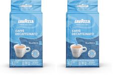Lavazza - Decaf Classico Ground Classico Blend - 250g Brick - Authentic Italian, Medium Roast Decaf Blend - Perfect for Cappucino, Latte, Espresso, and More (Pack of 2)