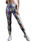 The Dance Bible Women Printed High Waist Gym Leggings (X-Large, Bella)