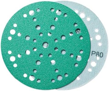 Husbra Enetics 6-Inch Abrasive Sanding Discs 100 Pack 80 Grit Sandpaper, 49-Hole Hook and Loop Film Backing Sanding Discs