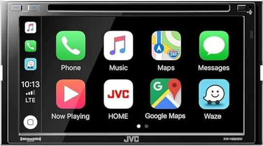 JVC KW-V960BW Built in Wi-Fi for Wireless CarPlay Android Auto, CD/DVD 6.8" LCD Touchscreen Display, AM/FM, Bluetooth, MP3 Player, USB Port, Double DIN, 13-Band EQ, SiriusXM, Class D Amp, Car Radio