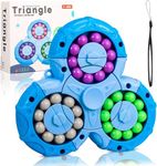 Cots and Cuddles UFO 8 Sided Rotating Magic Beans Cube Fidget Finger Tip Toy for Kids (Blue Triangle)