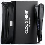 CLOUD NINE The Wide Iron Black | Wide Plate Hair Straighteners for Women | Professional Ceramic Hair Straightener | 11 Temperature Settings 100–200°C | Revive Mode | Frizz Control