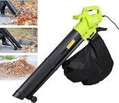 3000W Garden Leaf Blower & Vacuum Shredder, 3 in 1 Leaf Blower with 35L Leaf Collection Bag, Carry Strap, Rolling Wheels, 10:1 Shredding Ratio, 10M Power Cable, Lightweight Compact for Home Garden Use