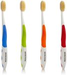 MOUTHWATCHERS Dr Plotkas Extra Soft Bristle Flossing Toothbrush Manual Soft Toothbrush for Adults, Ultra Clean Toothbrush, Good for Sensitive Teeth and Gums, Variety 4 Pack, Colors May Vary