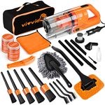 vioview Car Detailing Kit Interior Cleaner, 17Pcs Car Cleaning Supplies with High Power Portable Car Vacuum, Detailing Brush Set, Windshield Cleaner, Orange Car Accessories for Women Men Teens Kids