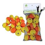 Foretra - 18 Pack Foam Practice Golf Balls -Yellow/Orange - Realistic Feel with Limited Flight - Includes Carrying Mesh Bag/Ideal for Indoor or Outdoor Practice