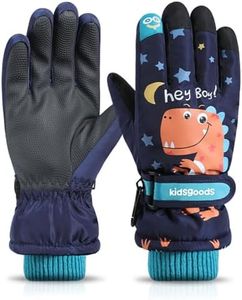 ZVCXOE Kids Ski Gloves Thicken Snow Gloves for Kids Waterproof Warm and Stylish Kids Gloves, Winter Gloves for Kids, Girls, Boys, Children Riding Biking Dark Blue