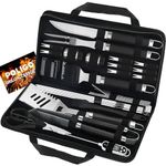 POLIGO BBQ Set, BBQ Accessories, Stainless Steel BBQ Tools, Smoker Accessories, 29PCS Heavy Duty BBQ Set Utensils, Thicker BBQ Grill Utensils Set for Outdoor Camping BBQ, Kitchen, Gifts for Men Women