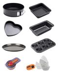 Curated Cart Premium Cake Making Set - Combo Carbon Steel Cake Baking for Microwave OTG Oven and Dishwasher Safe (8 Pcs Combo Cake Baking Tin) Utensil