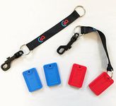 Sensory Direct Chewbuddy Tags & Clip - Pack of 4, Sensory Chew or Teething Aid | for Kids, Adults, Autism, ADHD, ASD, SPD, Oral Motor or Anxiety Needs | Red & Blue