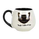 Something Different Wholesale Magic & Cats Halloween Mug - Gothic Witches Brew Ceramic Cup for Adults - Cute Black and White Cat Coffee Cup - Unusual Cat Mug