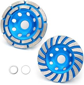 SWIGRANCE 2Pcs Diamond Concrete Grinding Cup Wheels 115mm 4-1/2" Set (Double Row + Turbo Row Segment), Fits 7/8" Arbor for Angle Grinder, Shaping Cleaning Concrete Masonry Marble Granite Brick