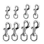 Trigger Clips Clasp, 8Pcs 4Size Swivel Snap Hooks 360° Swivel Trigger Snap Hooks for Pet Buckle Carabiner Keyring Home Outdoor Camping Picnic Heavy Duty (Round)…