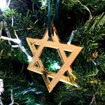 Mirrored Gold Star of David Christmas Tree Decoration - Pack of Ten