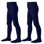 Jormatt 2 Pack Girls Dress Tight Seamless Soft Thick Cotton Leggings Stockings for Baby Girls Toddler Tights Pantyhose, 10-14 Years