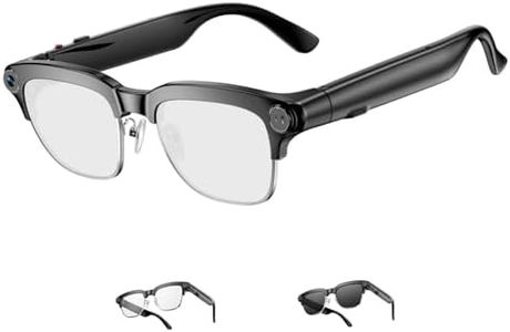 TOOBUR AI Smart Glasses mit 8MP Kamera, 1080P Anti-Shake HD Video, 2 Paar Linsen, Echtzeitübersetzung & Sprachassistent, Bluetooth-Anrufe & Offene-Ohr-Audio für Vlogging, Reisen & Meetings