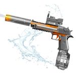 Toyshine Transparent Pistol Design Automatic Water Squirt Gun with Light Powerful Rechargeable Squirt Holi Water Toy Gun Outdoor Play Kids Girls Boys 4+, Black