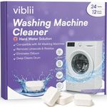 Viblii Washing Machine Cleaner Tablets – Hard Water Limescale Remover & Descaler – Enzyme Deep Clean & Odour Eliminator – Drum & Seal – 24 Tablets, 12-Month Supply