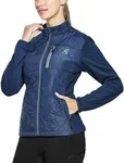 FitsT4 Sports Women's Lightweight Insulated Jacket Quilted Puffer Jackets Thermal Hybrid Coat for Riding Running Hiking Blue XL