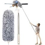 Microfiber Duster for Cleaning with 30 to 100 Inches Telescoping Extension Pole, House Cleaning Tool Kit for High Ceiling Fan, Cobweb, Furniture, Cars