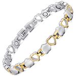 RainSo Pure Titanium Magnetic Bracelets for Women Love Heart Design with Gift Box Adjustable