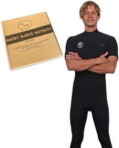 Ho Stevie! Men’s Short Sleeve Long Leg Surfing Springsuit - Chest Zip Spring Suit - Warm Superstretch 2mm Neoprene w/GBS Seams (L (Large), Black 2mm)