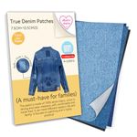 TransOurDream Tru-Denim Patches Repair Patch 7.5cm*10.5cm (S Size) 16 Sheets Durable Iron on Patches, Soft and Strong,no Noise Black+3 Blue Jeans Patches for Clothing