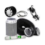 Hydroponics 5"/300 Rhino Hobby Activated Carbon Filter Grow Tent Kit - Grow Tent Extraction System - 5" Grow Tent Fan - Rhino Hobby Carbon Filter - Combi Ducting - Ducting Clips